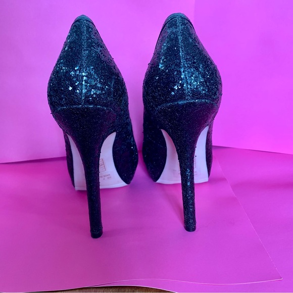 LEG AVENUE Black Glitter Pin Up Heels Cosplay Halloween Costume - Picture 2 of 6